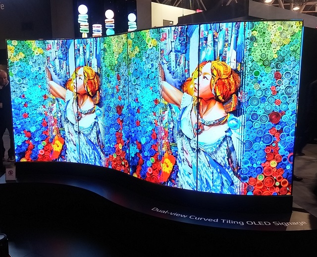 LG@ISE 2016 - Dual-view Curved Tiling OLED Signage
